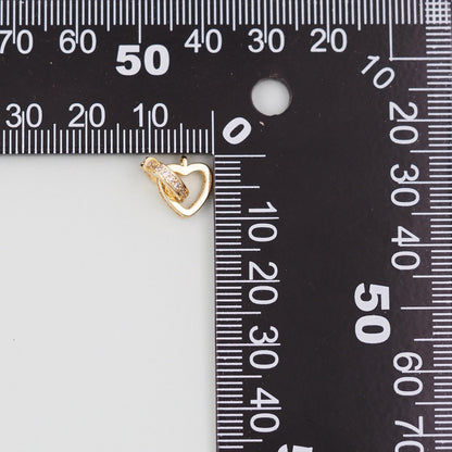 18K Gold Filled Heart Charm Pendant for Jewelry Making