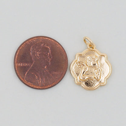 18K Gold Filled Angel Charm Pendant for Jewelry Making