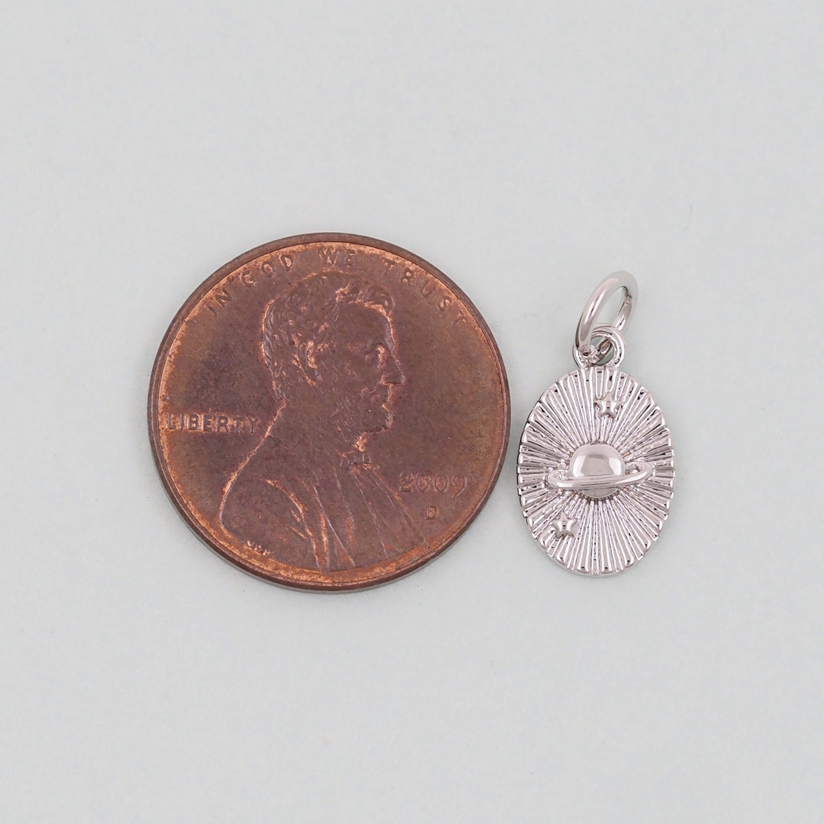 18K Gold Filled Oval Charm Pendant for Jewelry Making
