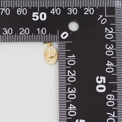 18K Gold Filled Oval Charm Pendant for Jewelry Making