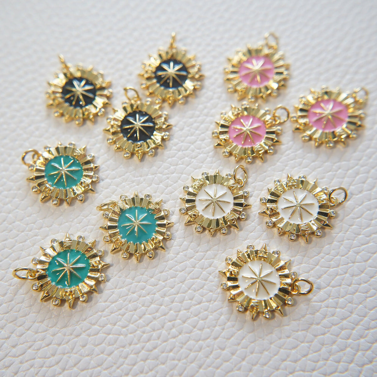 Gold compass Charms,18K Gold Filled Star  Pendant,Celestial Charm Bracelet Necklace for DIY Jewelry Making Supply