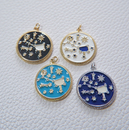 Gold Sun Charms,18K Gold Filled Star  Pendant,Celestial Charm Bracelet Necklace for DIY Jewelry Making Supply