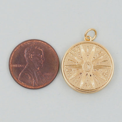 18K Gold Filled North Star Charm Pendant for Jewelry Making