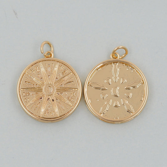 Gold North Star Charms,18K Gold Filled North Star Pendant,North Star Charm Bracelet Necklace for DIY Jewelry Making Supply