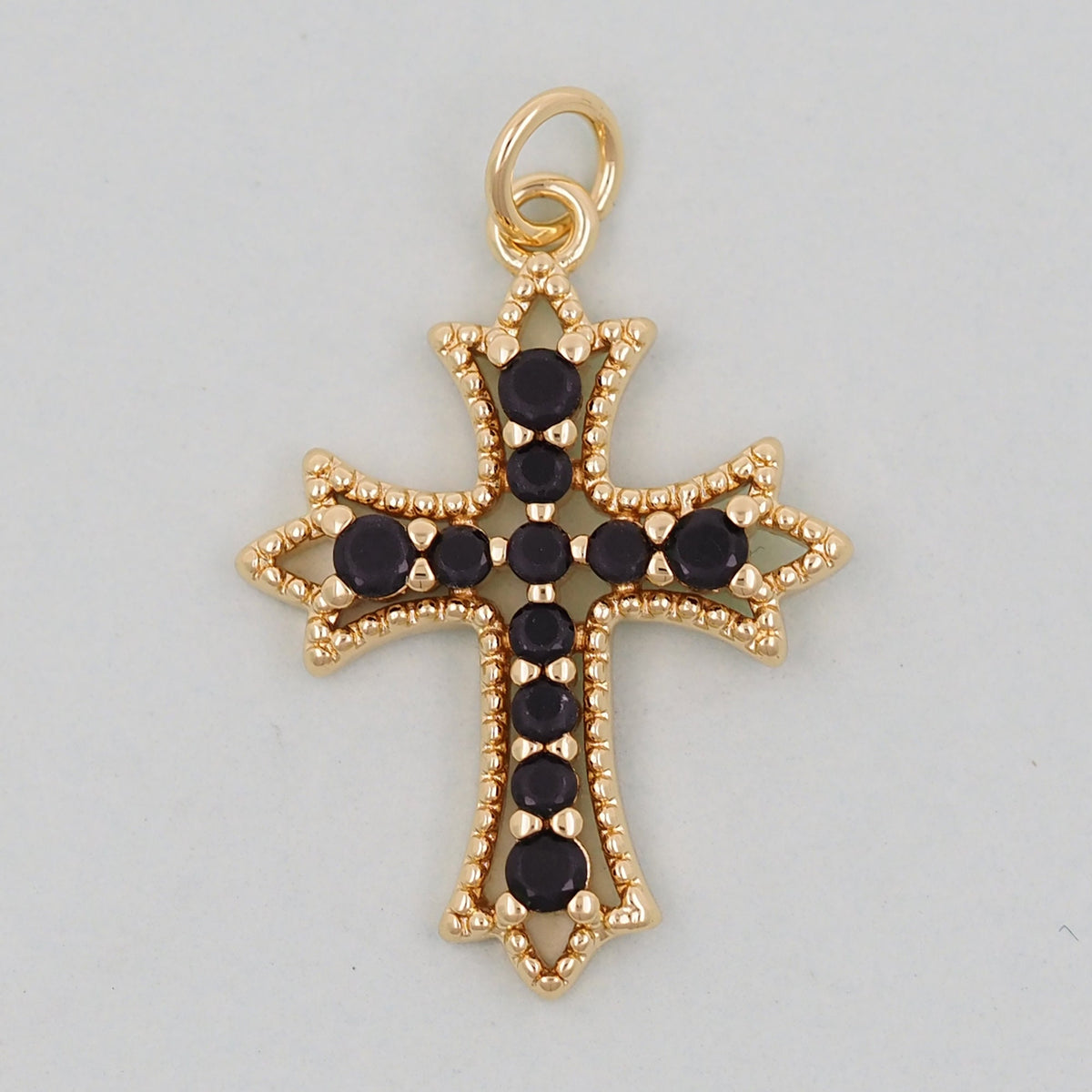 18K Gold Filled Cross Charm Pendant for Jewelry Making