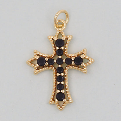 18K Gold Filled Cross Charm Pendant for Jewelry Making