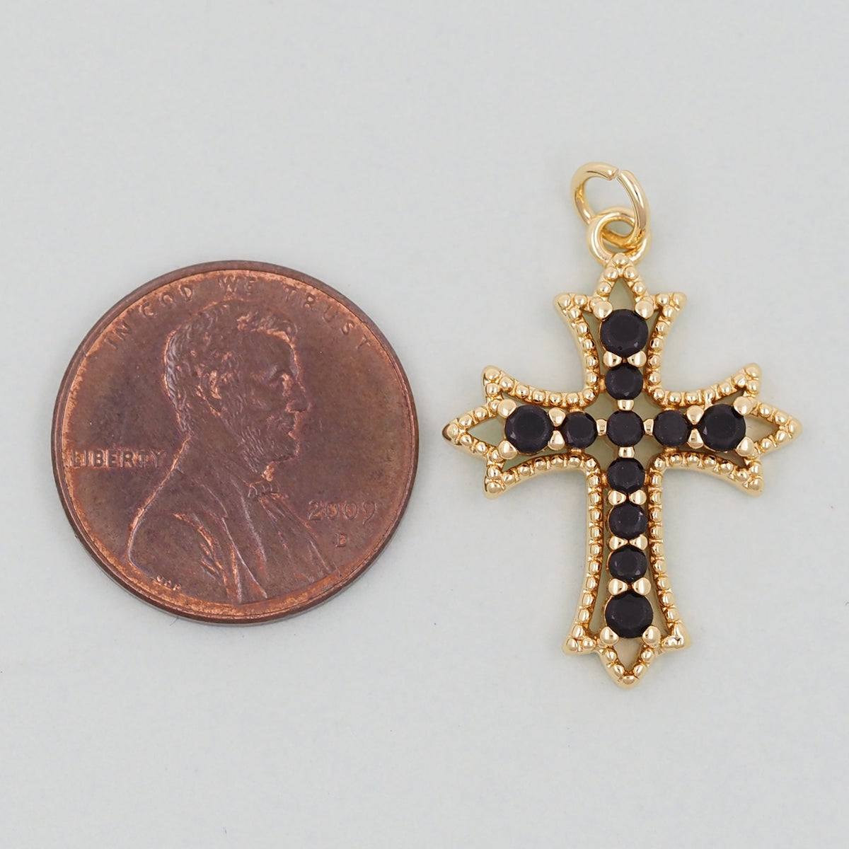 18K Gold Filled Cross Charm Pendant for Jewelry Making
