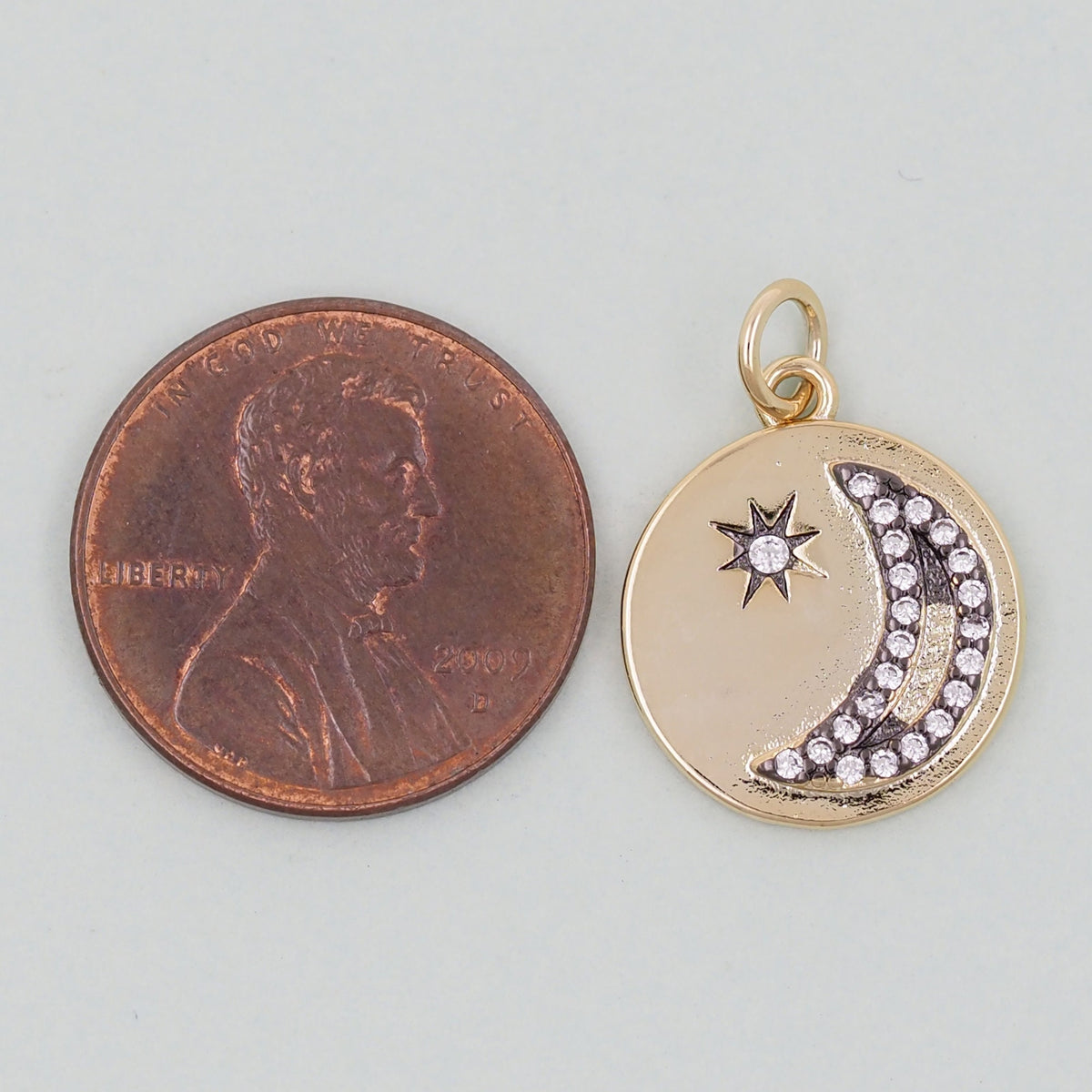 Gold Moon Charms,18K Gold Filled Moon Pendant,Moon Charm Bracelet Necklace for DIY Jewelry Making Supply