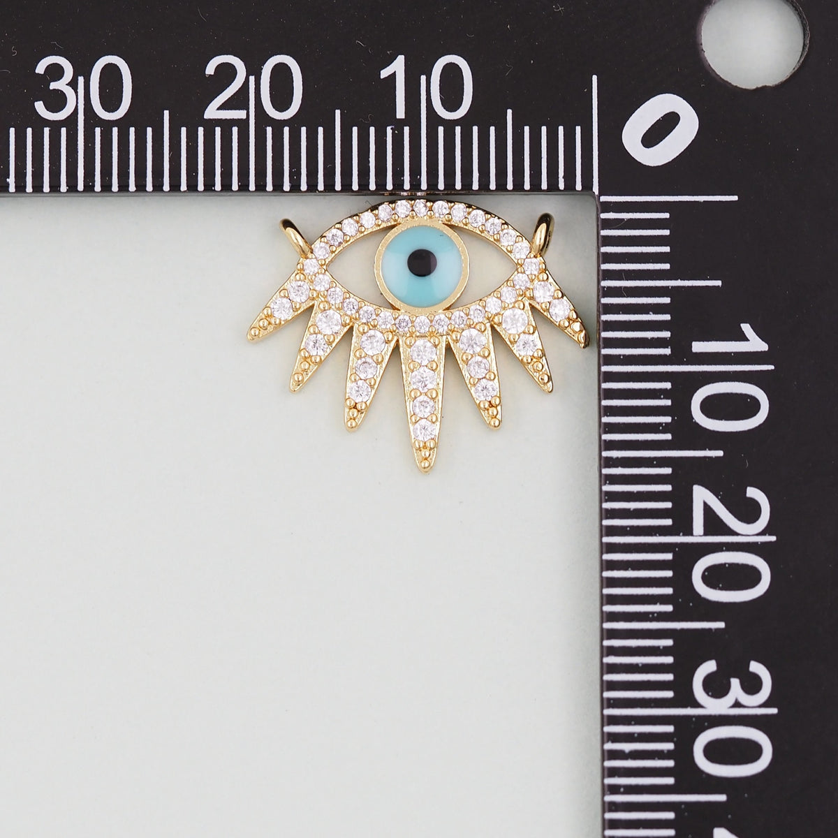 18K Gold Filled Evil Eye Pendant,Evil Eye Charm Bracelet Necklace for DIY Jewelry Making Supply