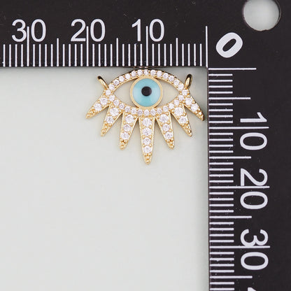 18K Gold Filled Evil Eye Pendant,Evil Eye Charm Bracelet Necklace for DIY Jewelry Making Supply