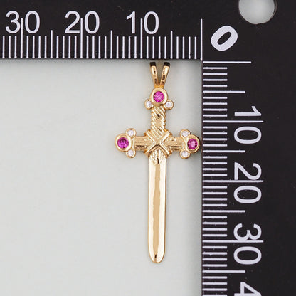 Gold Sword Charms,18K Gold Filled Sword Pendant,Sword Charm Bracelet Necklace for DIY Jewelry Making Supply