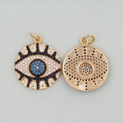 Gold Evil Eye Charms,18K Gold Filled Evil Eye Pendant,Evil Eye Charm Bracelet Necklace for DIY Jewelry Making Supply