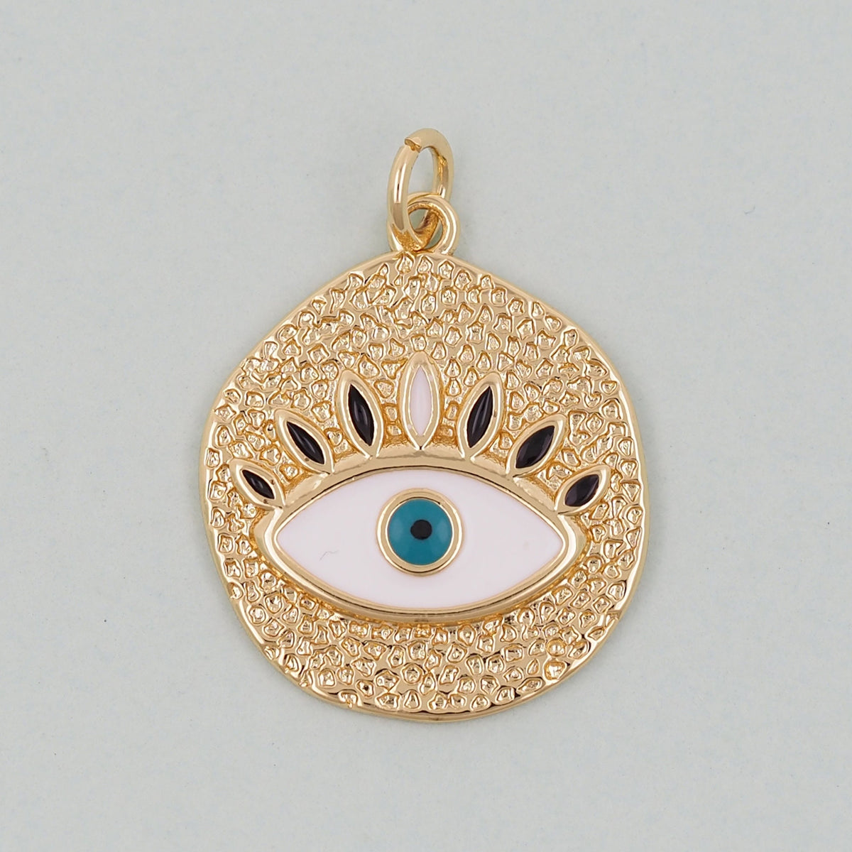 18K Gold Filled Evil Eye Charm Pendant for Jewelry Making