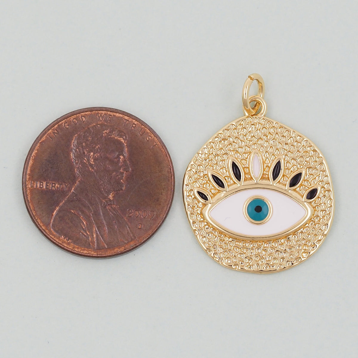 18K Gold Filled Evil Eye Charm Pendant for Jewelry Making