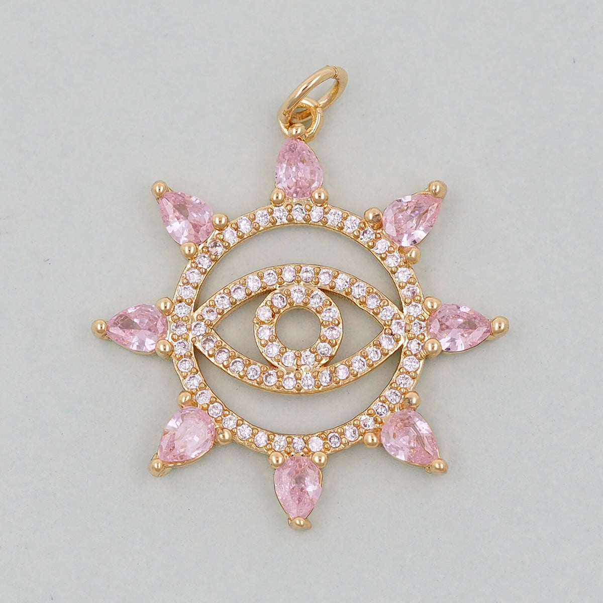 18K Gold Filled Evil Eye Charm Pendant for Jewelry Making