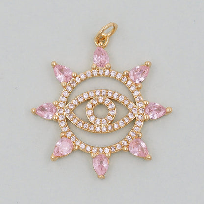 18K Gold Filled Evil Eye Charm Pendant for Jewelry Making