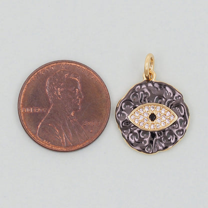 Gold Evil Eye Charms,18K Gold Filled Evil Eye Pendant,Evil Eye Charm Bracelet Necklace for DIY Jewelry Making Supply