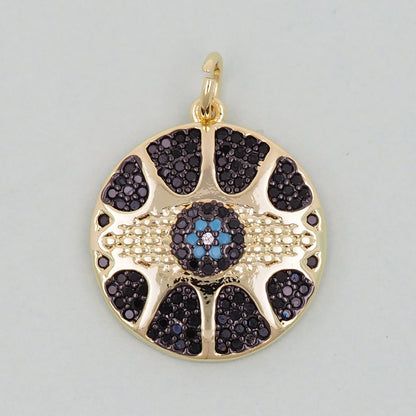 18K Gold Filled Evil Eye Pendant,Evil Eye Charm Bracelet Necklace for DIY Jewelry Making Supply