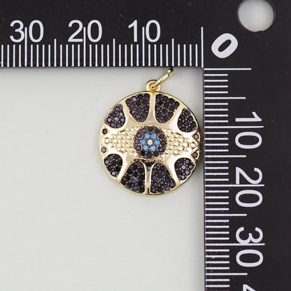 18K Gold Filled Evil Eye Charm Pendant for Jewelry Making