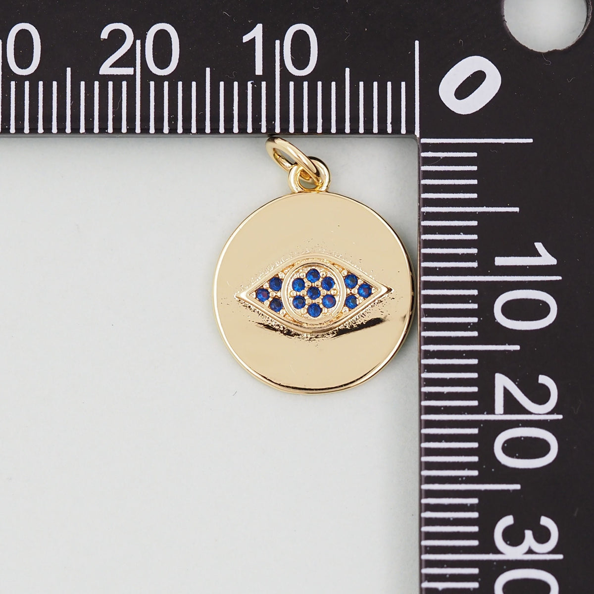 18K Gold Filled Evil Eye Pendant,Evil Eye Charm Bracelet Necklace for DIY Jewelry Making Supply