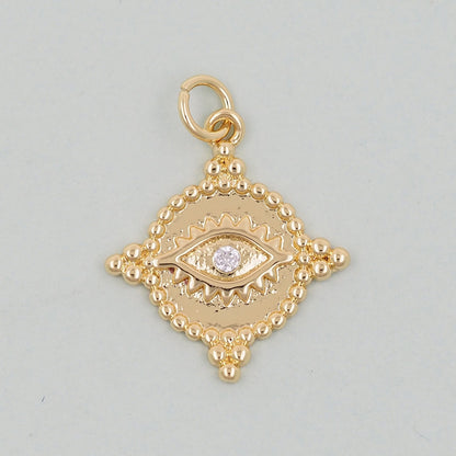 Gold Evil Eye Charms,18K Gold Filled Evil Eye Pendant,Evil Eye Charm Bracelet Necklace for DIY Jewelry Making Supply