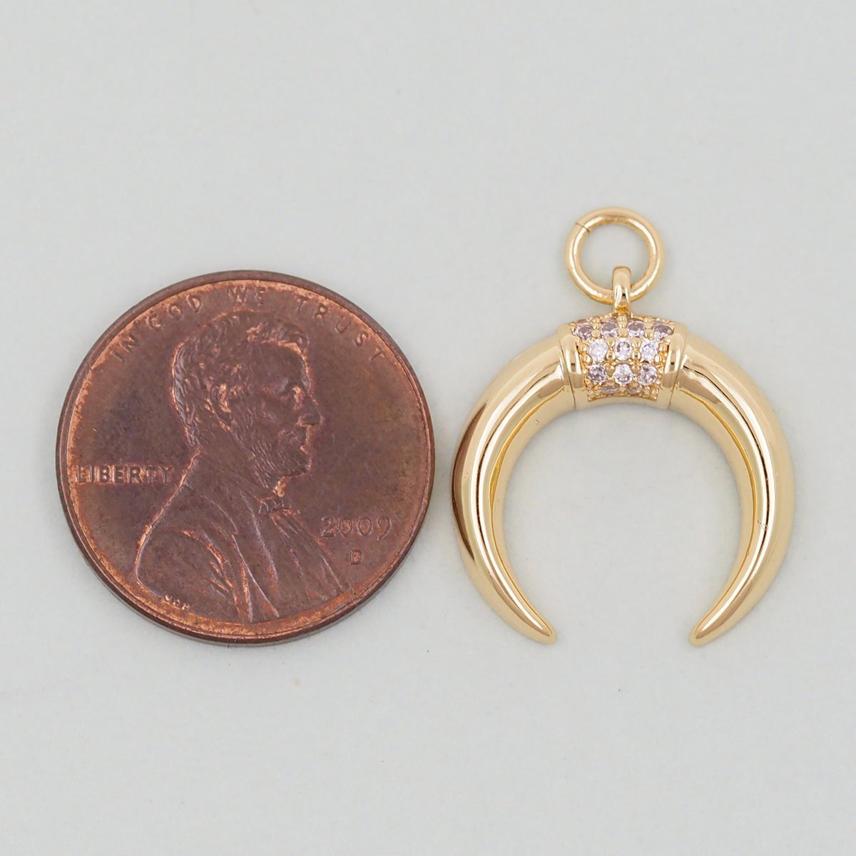 18K Gold Filled Horn Pendant,Horn Charm Bracelet Necklace for DIY Jewelry Making Supply