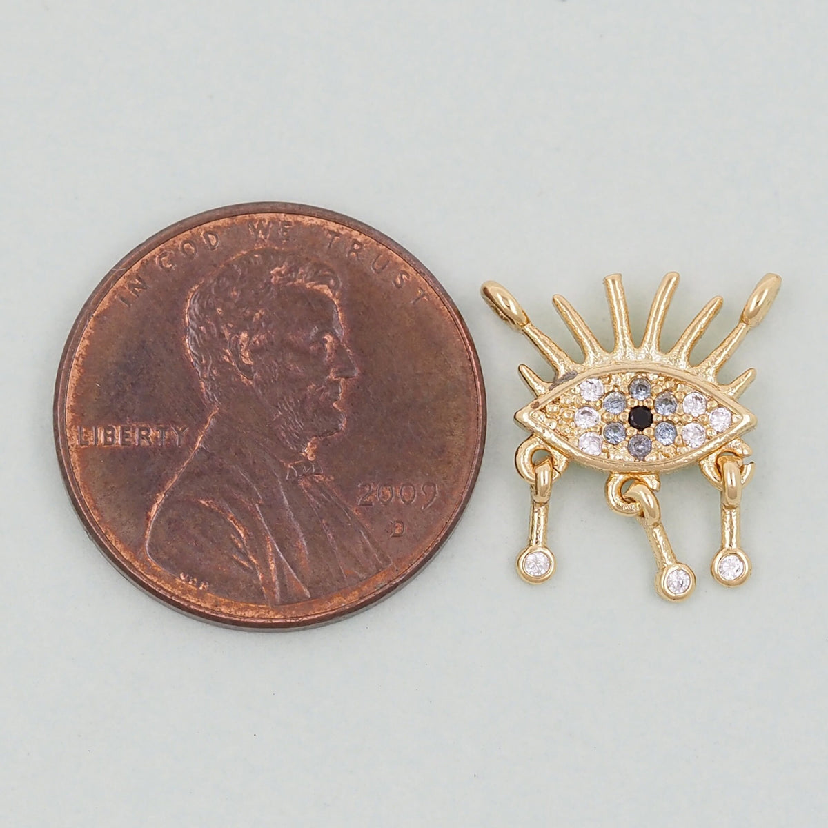 18K Gold Filled Evil Eye Charm Pendant for Jewelry Making
