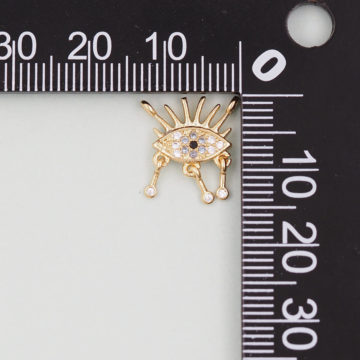 18K Gold Filled Evil Eye Charm Pendant for Jewelry Making