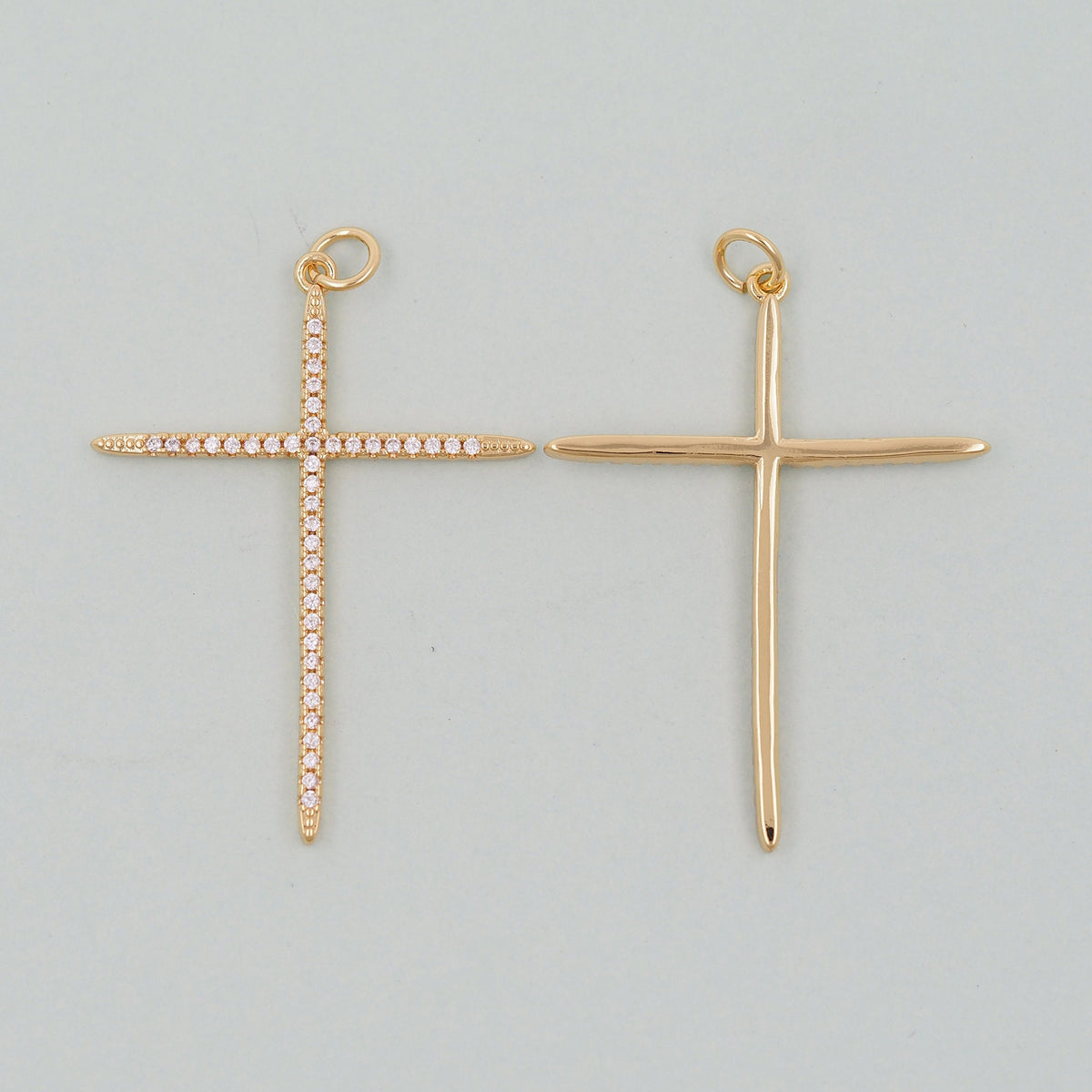 Gold Cross Charms,18K Gold Filled Cross Pendant,Cross Charm Bracelet Necklace for DIY Jewelry Making Supply