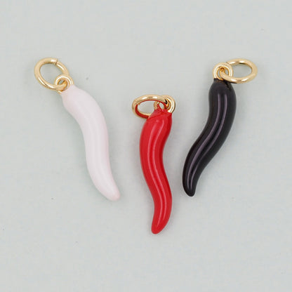 18K Gold Filled Horn Pendant,Italian Horn Charm Bracelet Necklace for DIY Jewelry Making Supply