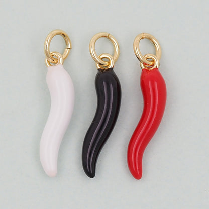 18K Gold Filled Horn Pendant,Italian Horn Charm Bracelet Necklace for DIY Jewelry Making Supply