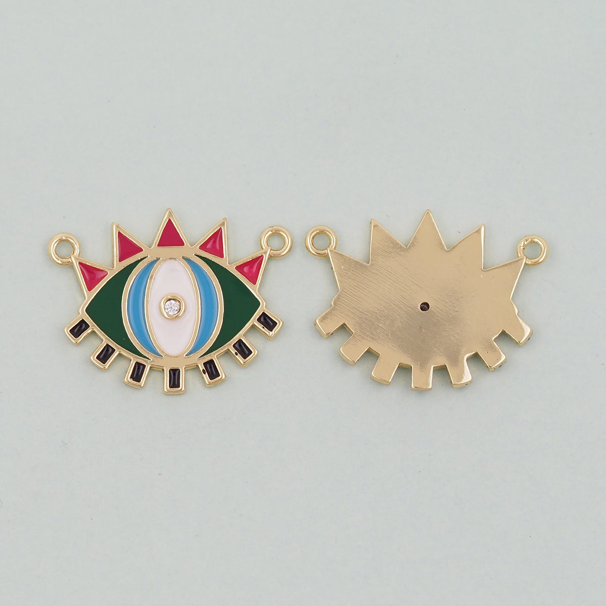 18K Gold Filled Evil Eye Charm Pendant for Jewelry Making