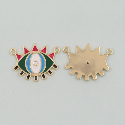18K Gold Filled Evil Eye Charm Pendant for Jewelry Making