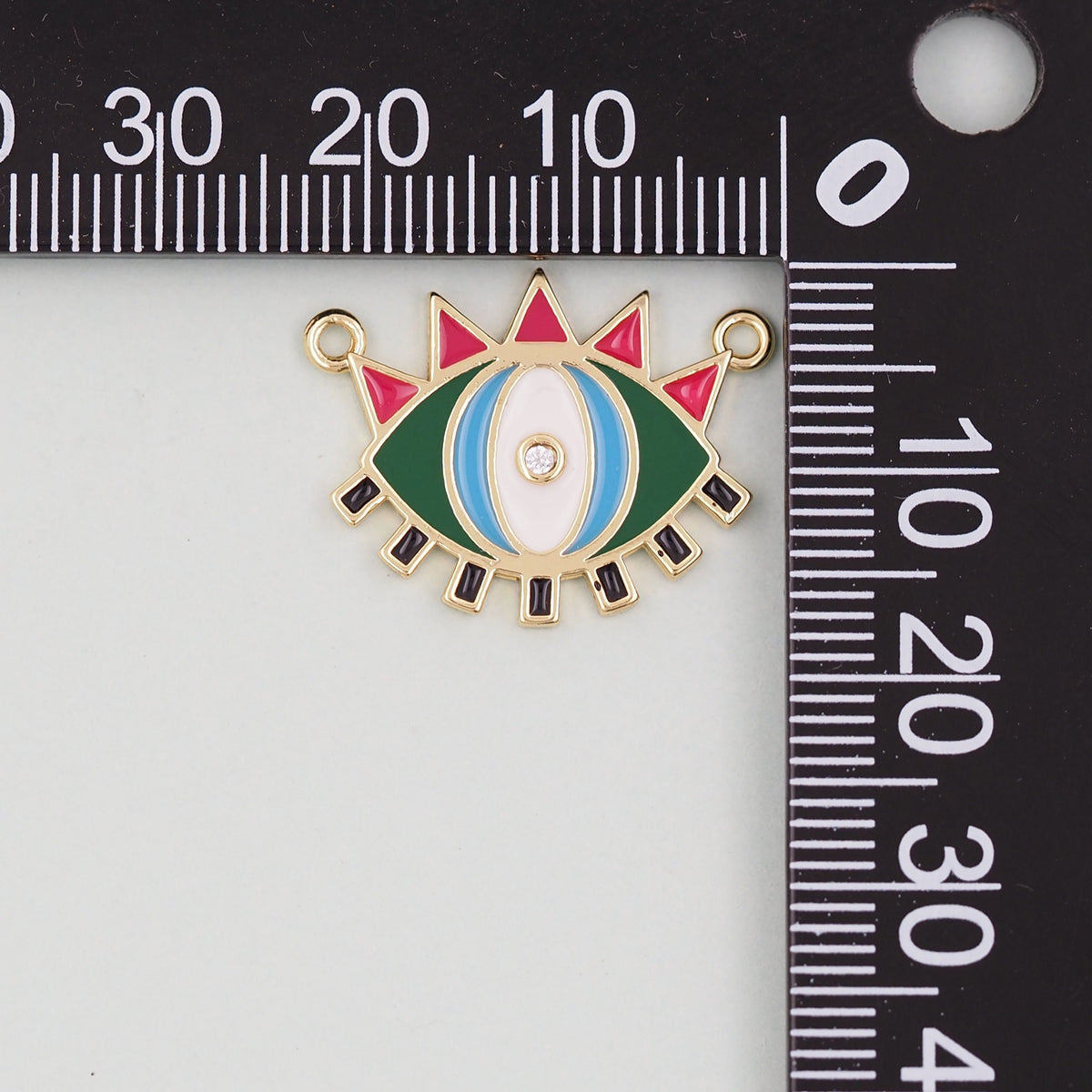 18K Gold Filled Evil Eye Charm Pendant for Jewelry Making
