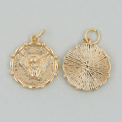 Gold Angel Charms,18K Gold Filled Angel Pendant,Angel Charm Bracelet Necklace for DIY Jewelry Making Supply
