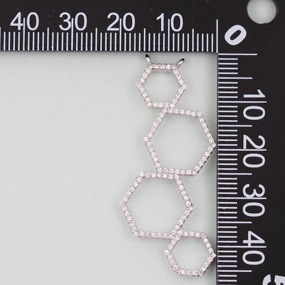 18K Gold Filled Hexagon Pendant,Hexagon Charm Bracelet Necklace for DIY Jewelry Making Supply