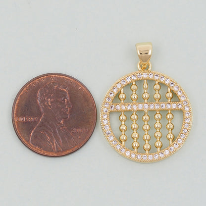 Gold Abacus Charms,18K Gold Filled Abacus Pendant,Abacus Charm Bracelet Necklace for DIY Jewelry Making Supply