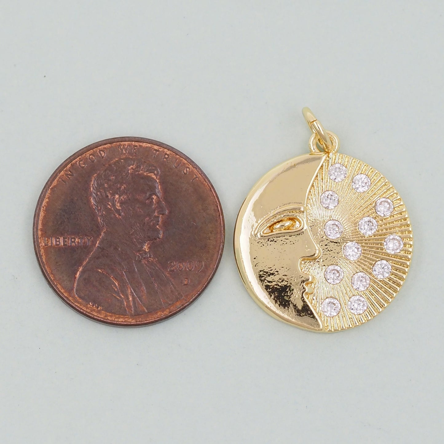 Gold Moon Charms,18K Gold Filled Moon Pendant,Moon Charm Bracelet Necklace for DIY Jewelry Making Supply