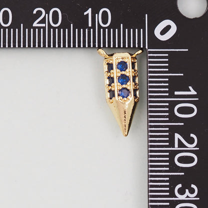 18K Gold Filled Pencil Pendant,CZ Micro Pave Pen Charm Bracelet Necklace for DIY Jewelry Making Supply