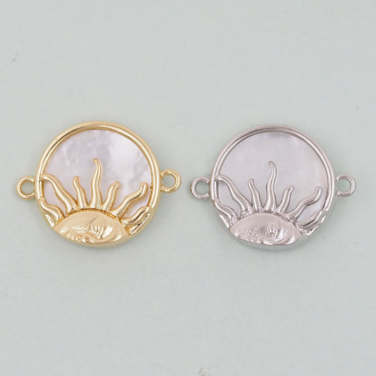 Gold Sun Charms,18K Gold Filled Sun Pendant,Celestial Charm Bracelet Necklace for DIY Jewelry Making Supply