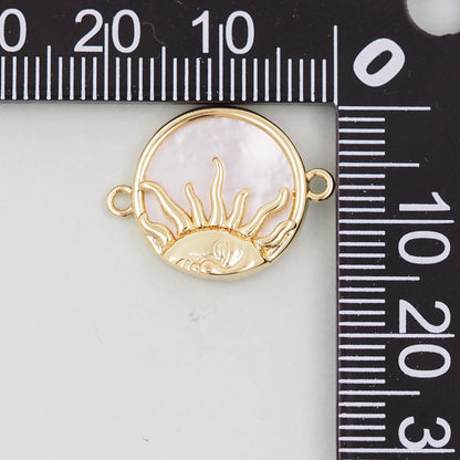 Gold Sun Charms,18K Gold Filled Sun Pendant,Celestial Charm Bracelet Necklace for DIY Jewelry Making Supply
