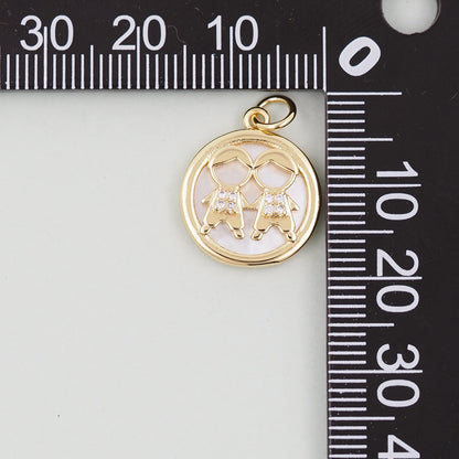 18K Gold Filled Boy Girl Pendant,Boy Girl Charm Bracelet Necklace for DIY Jewelry Making Supply