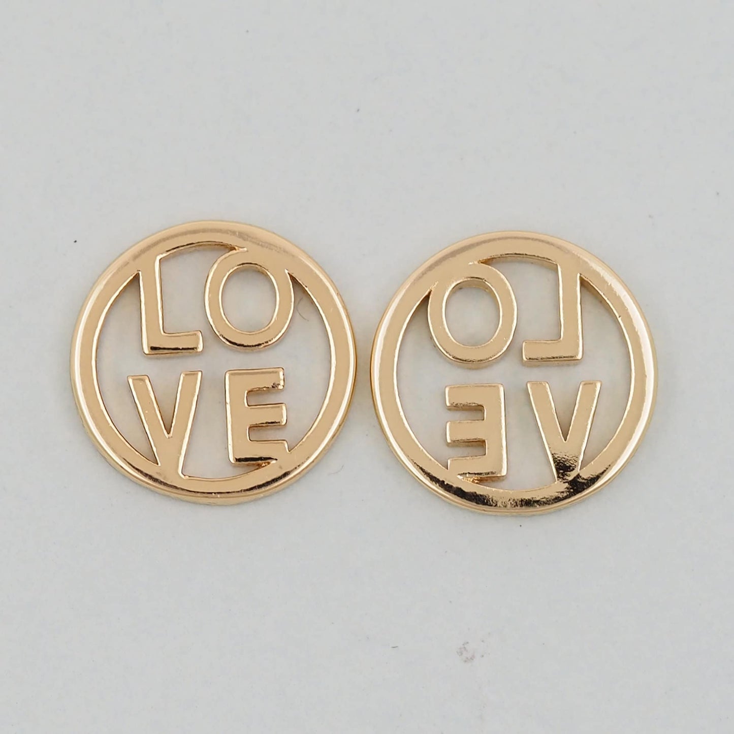 Gold Love Charms,18K Gold Filled Love Pendant,Love Charm Bracelet Necklace for DIY Jewelry Making Supply
