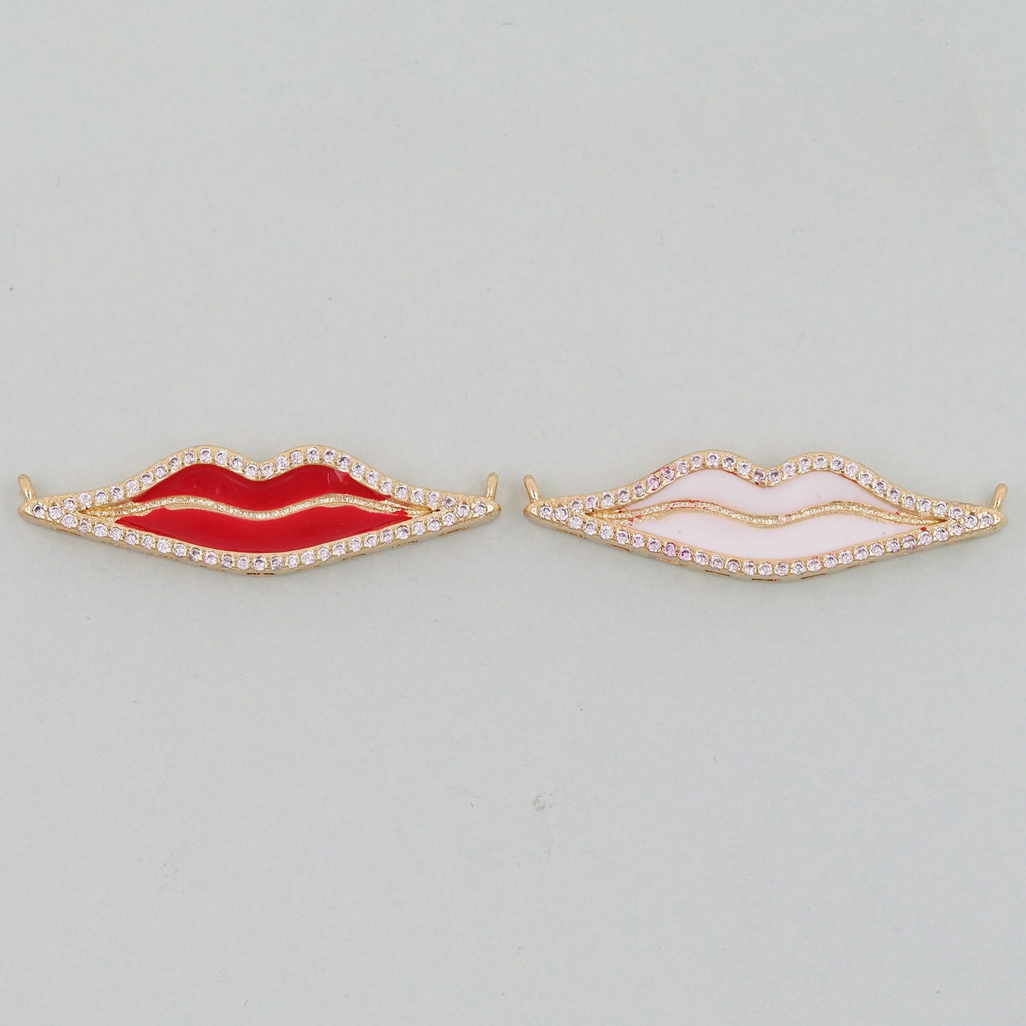 18K Gold Filled Lips Pendant,Lips Charm Bracelet Necklace for DIY Jewelry Making Supply