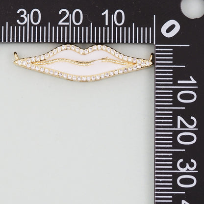 18K Gold Filled Lips Pendant,Lips Charm Bracelet Necklace for DIY Jewelry Making Supply