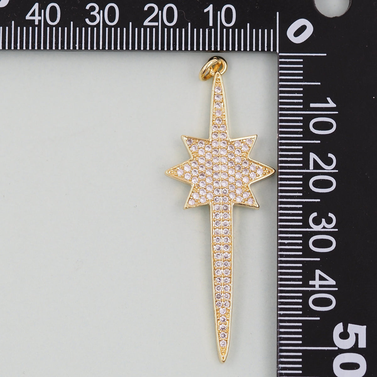 18K Gold Filled North Star Pendant,CZ Micro Pave North Star Charm Bracelet Necklace for DIY Jewelry Making Supply