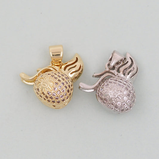 18K Gold Filled Geometric Pendant,Geometric Charm Bracelet Necklace for DIY Jewelry Making Supply