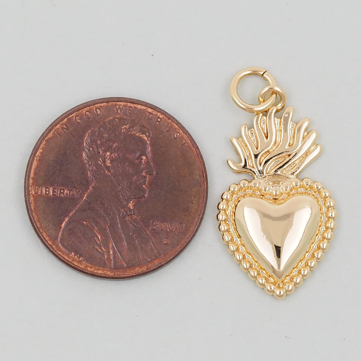 18K Gold Filled Heart Charm Pendant for Jewelry Making