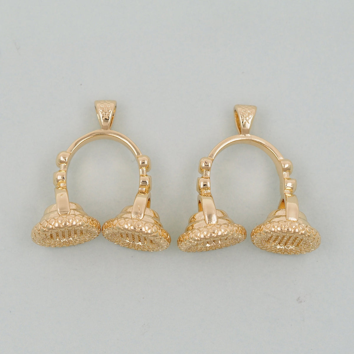 Gold Earphone Charms,18K Gold Filled Earphone Pendant,Earphone Charm Bracelet Necklace for DIY Jewelry Making Supply