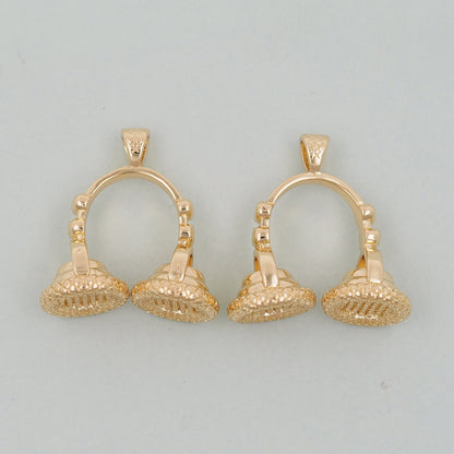 Gold Earphone Charms,18K Gold Filled Earphone Pendant,Earphone Charm Bracelet Necklace for DIY Jewelry Making Supply